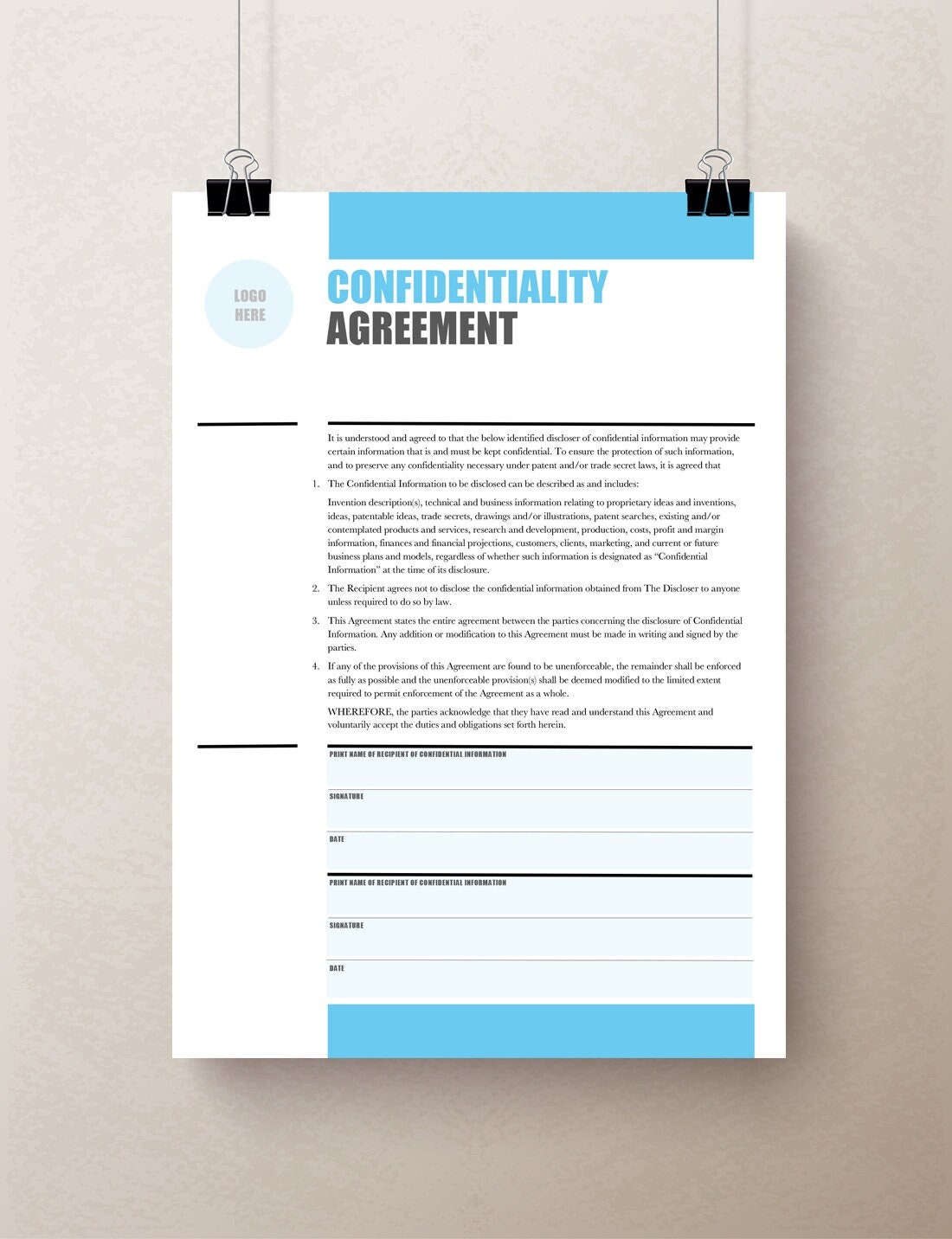 Secresy Form Confidentiality Agreement, Non-disclosure Agreement, NDA, Confidential ...