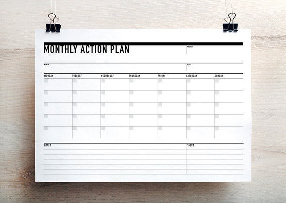 Planner Mensile Stampabile Studente Agenda Calendario Etsy
