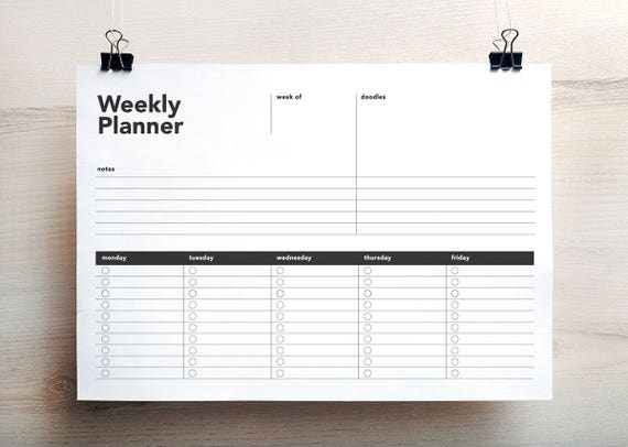 printable weekly planner weekly agenda planner printable to etsy agenda planner