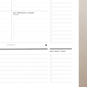 Weekly Task Priority Matrix, Eisenhower Matrix, Decision Matrix, Productivity Planner, Daily Planner, Urgent-Important Matrix image 5