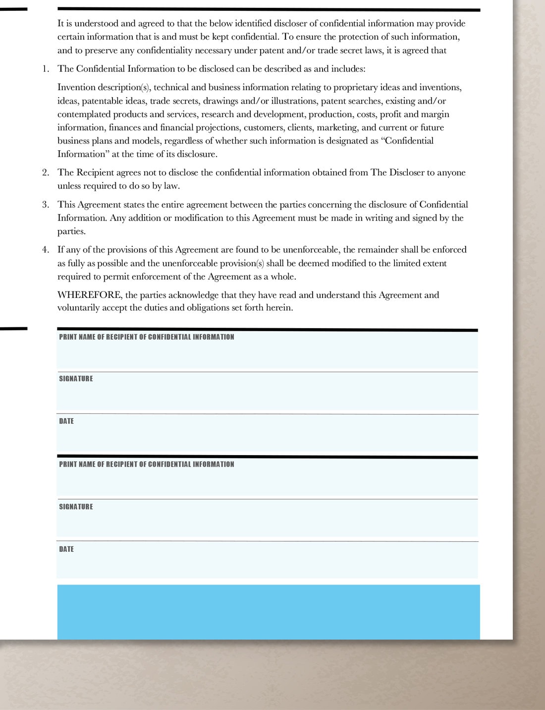 Secresy Form Confidentiality Agreement, Non-disclosure Agreement, NDA, Confidential ...