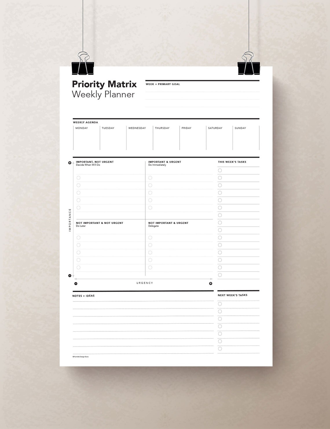 Weekly Task Priority Matrix, Eisenhower Matrix, Decision Matrix ...