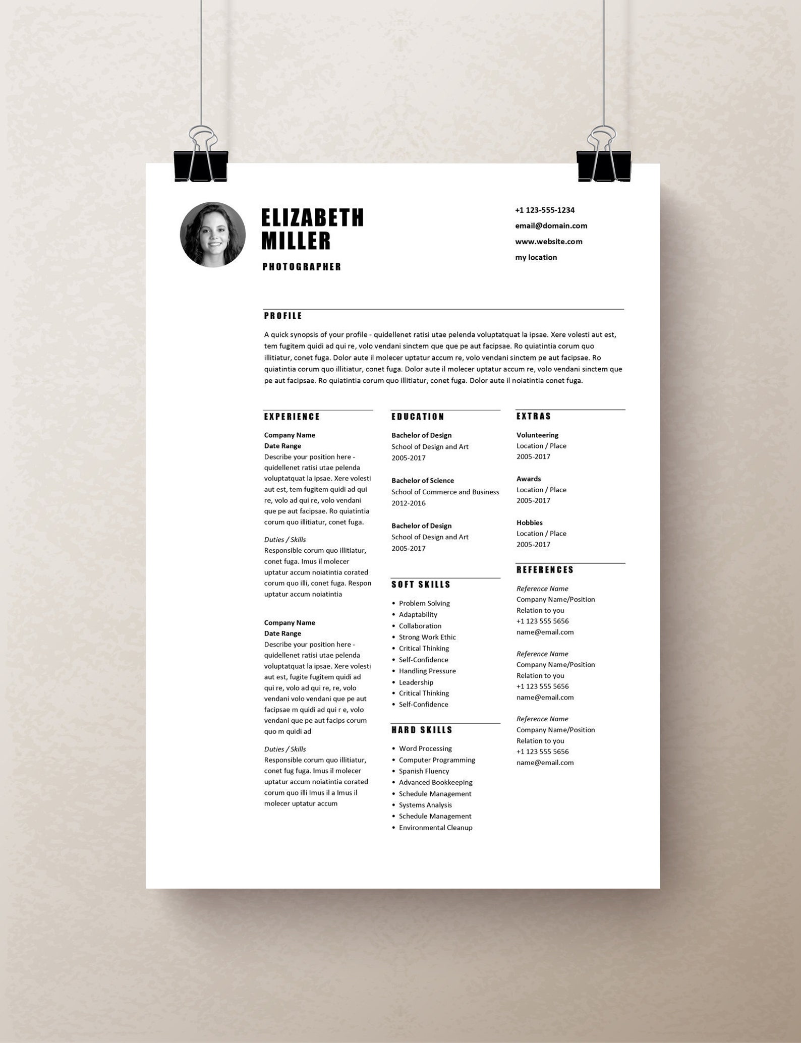 Simple CV Design. Cv 0.1