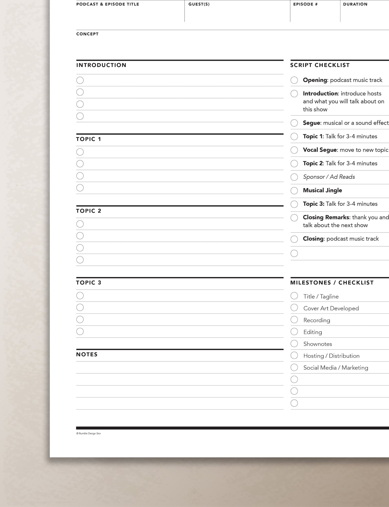 Podcast Planner Worksheet Podcast Worksheet Pod Cast | Etsy
