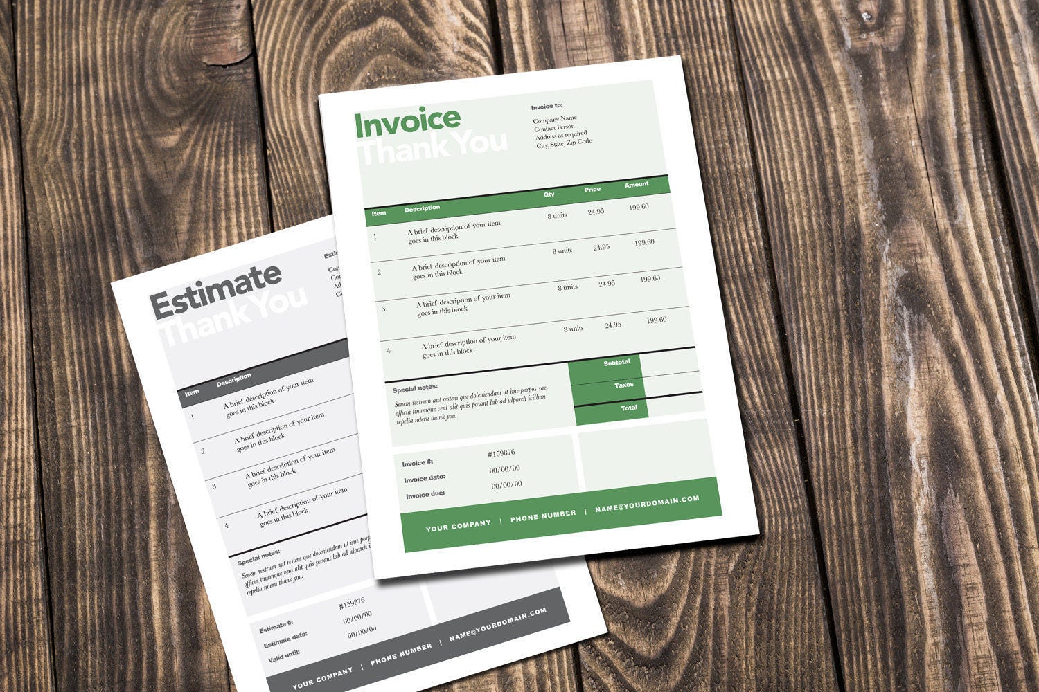 printable invoice estimate template editable template etsy new zealand
