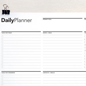 Daily Work Planner, Life Planner, Daily Agenda, Printable To Do list, College Planner, Personal Planner, Daily Action Plan, Student Agenda image 2
