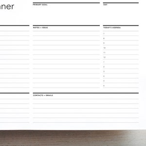 Daily Work Planner, Life Planner, Daily Agenda, Printable To Do list, College Planner, Personal Planner, Daily Action Plan, Student Agenda image 5