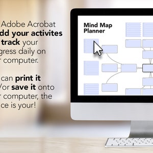 Printable Mind Map Planner, Visual Planner, Mind Map Template, Visual Brainstorm Map, Visual Action Plan, Mind Map Diagram, Idea Map image 6