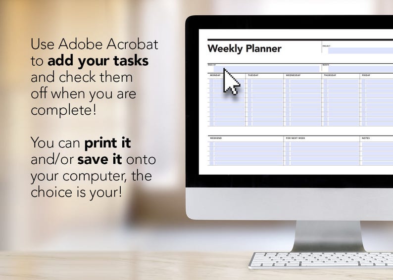 Fillable Weekly Planner, Student Agenda, PDF, Printable To Do list, Weekly Agenda, Weekly Action Plan, Student Planner, Project Planner image 4