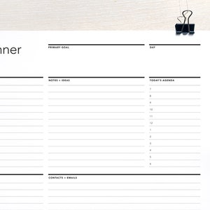 Daily Work Planner, Life Planner, Daily Agenda, Printable To Do list, College Planner, Personal Planner, Daily Action Plan, Student Agenda image 3
