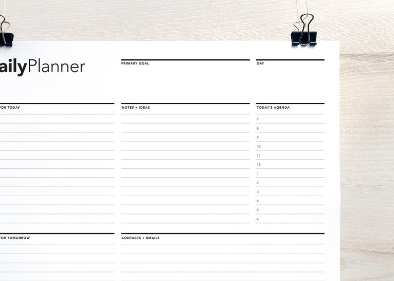 Daily Work Planner, Life Planner, Daily Agenda, Printable To Do list, College Planner, Personal Planner, Daily Action Plan, Student Agenda image 3
