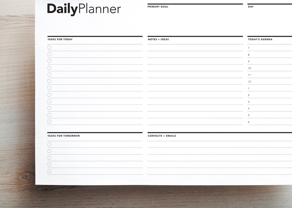 Daily Work Planner Life Planner Daily Agenda Printable to - Etsy