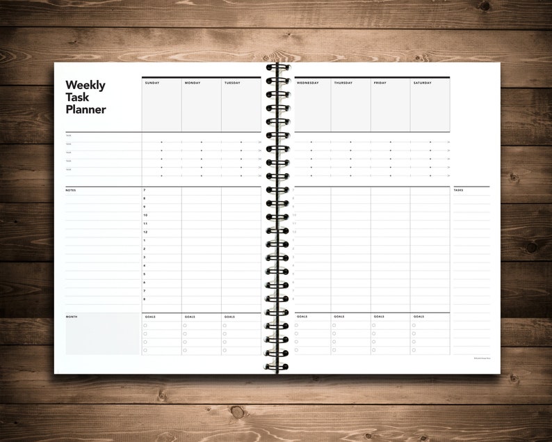 Weekly task planner weekly agenda week planner printable etsy