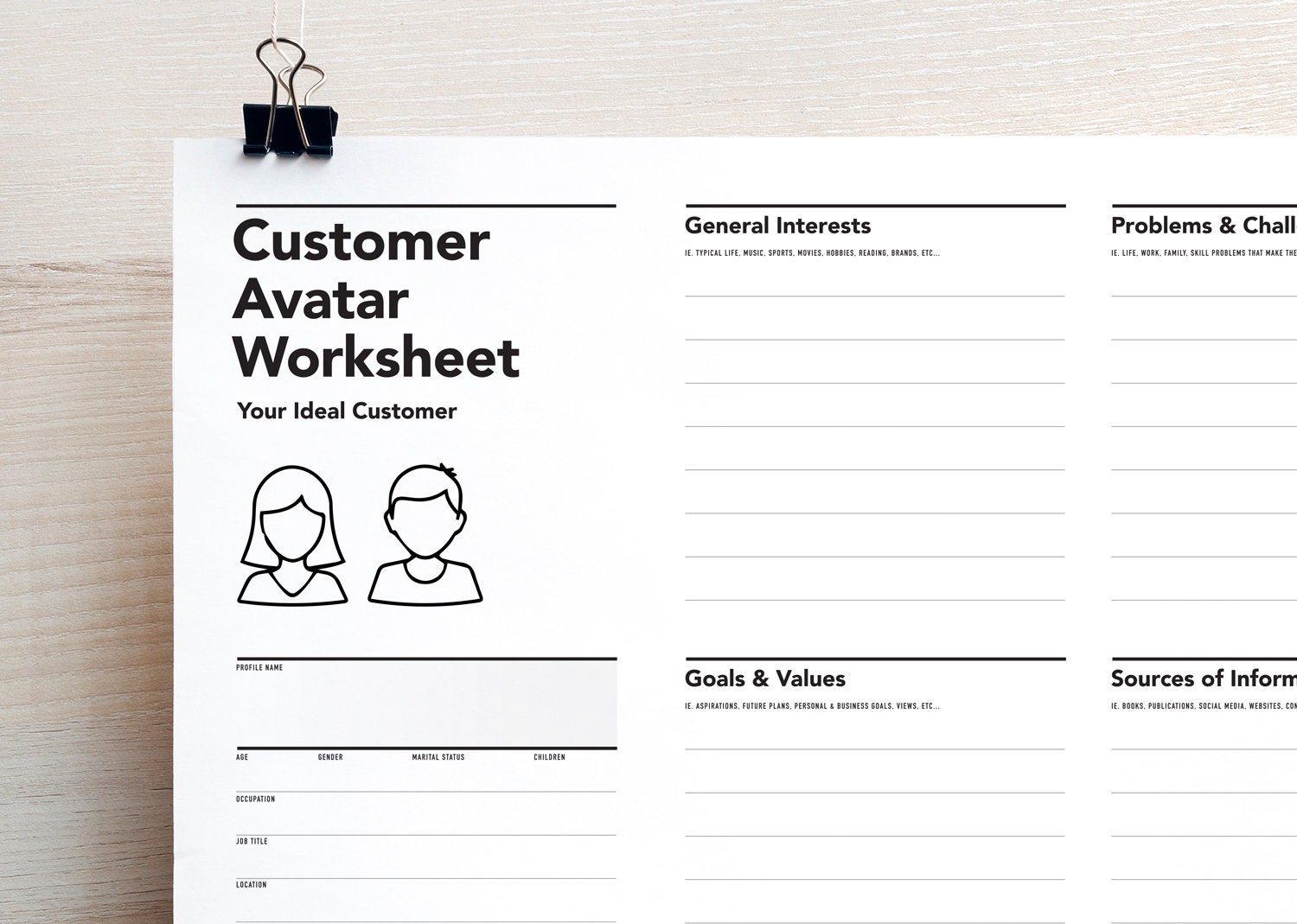The Customer Avatar Worksheet Clarify Your Message Attract More Leads #2 The Customer Avatar Worksheet Clarify Your Message Attract More Leads