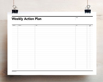 Weekly Action List Planner, Weekly To Do List, Printable Weekly To Do list, Weekly Priority Planner, Weekly Agenda, Week Planner