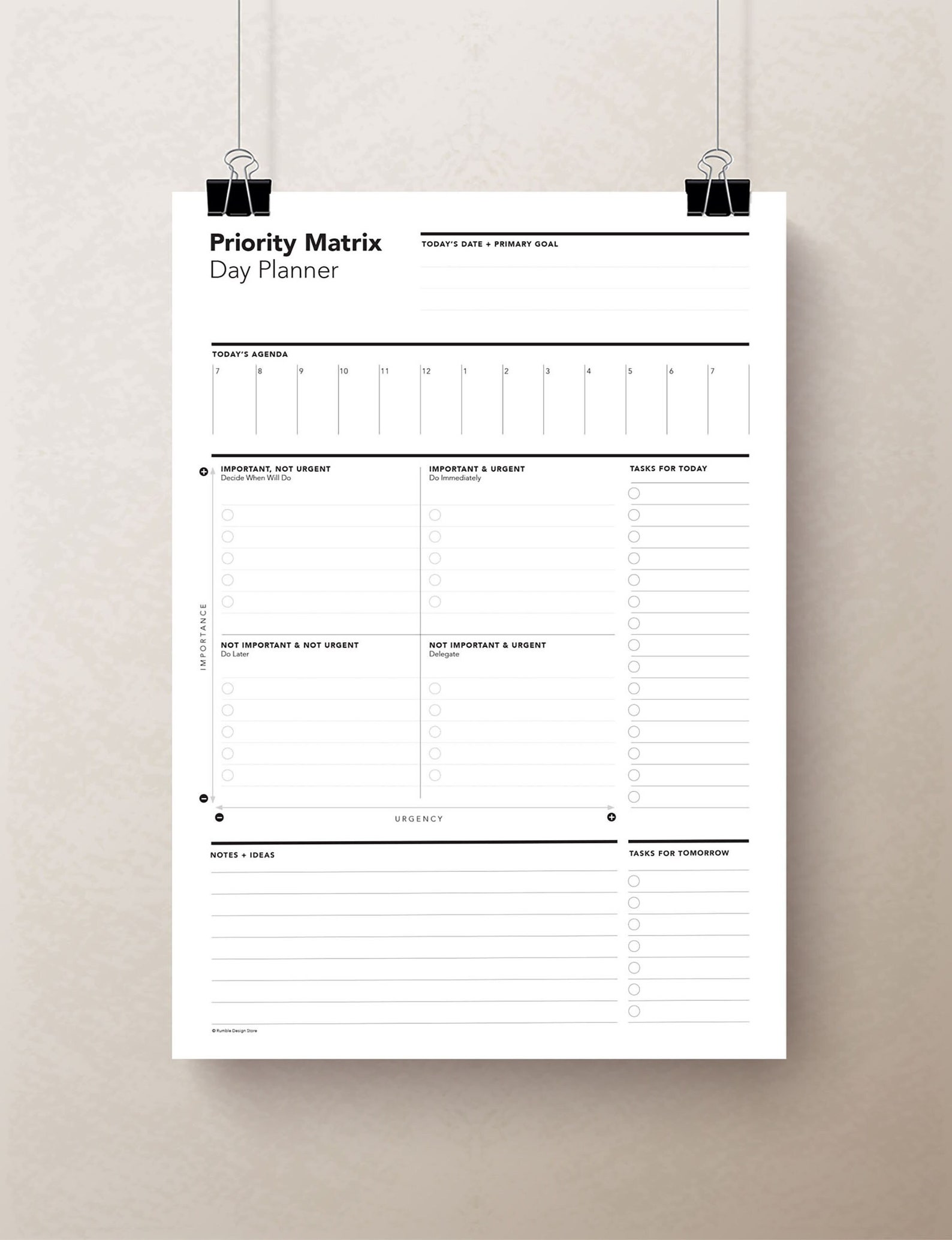 Task Priority Matrix, Eisenhower Matrix, Decision Matrix, Productivity ...