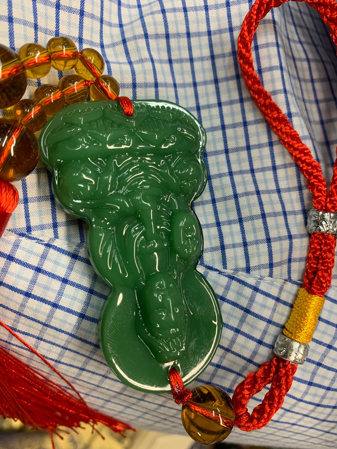 Ketting groene Jade en zoetwaterparel goldfilled - June Jewels