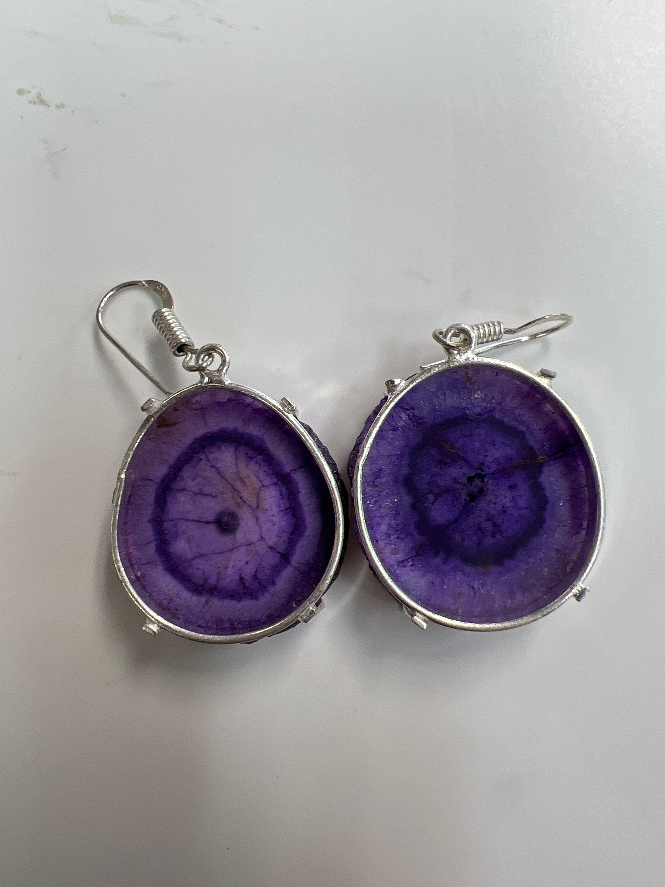 パープルアゲートピアス パープルアゲート シルバー ピアス（1960-70's Purple Agate Silver