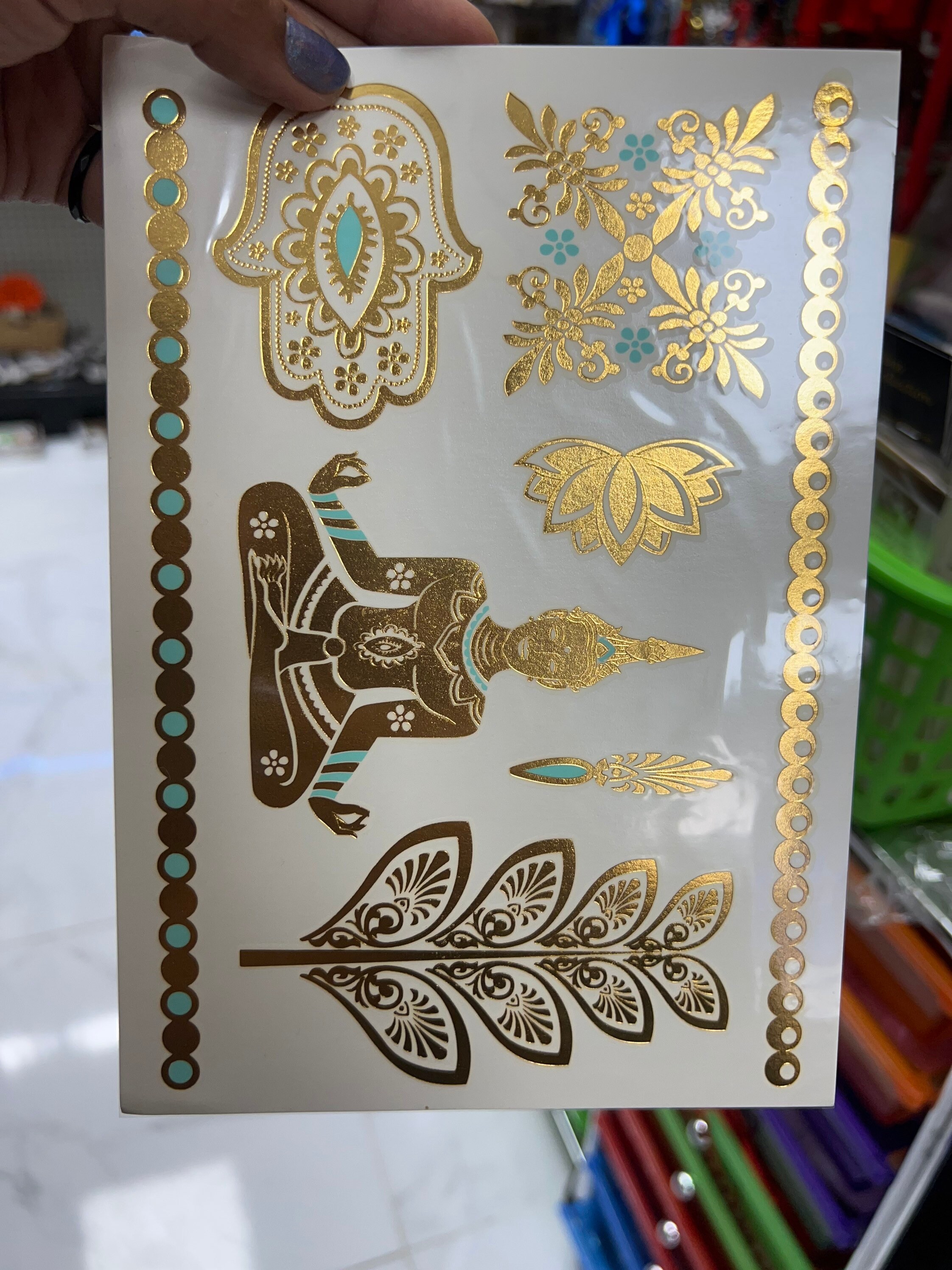 Gold Metallic Temporary Tattoo Etsy