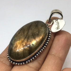 Yellow Fiery Labradorite Pendant