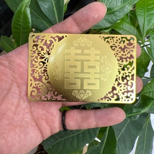 Double Happiness Love Metal Card