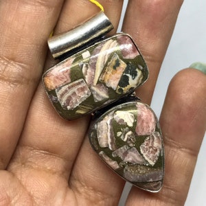 Rhodochrosite in Pyrite Pendant