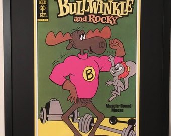 Vintage comics, cartoon characters, rocky and bullwinkle, comic book replicas, vintage cartoon characters