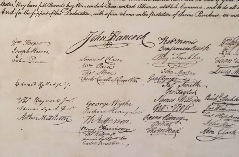 declaration of independence, historic document, 1776, american history, history, founding fathers, john hancock, vintage reproduction, image 3