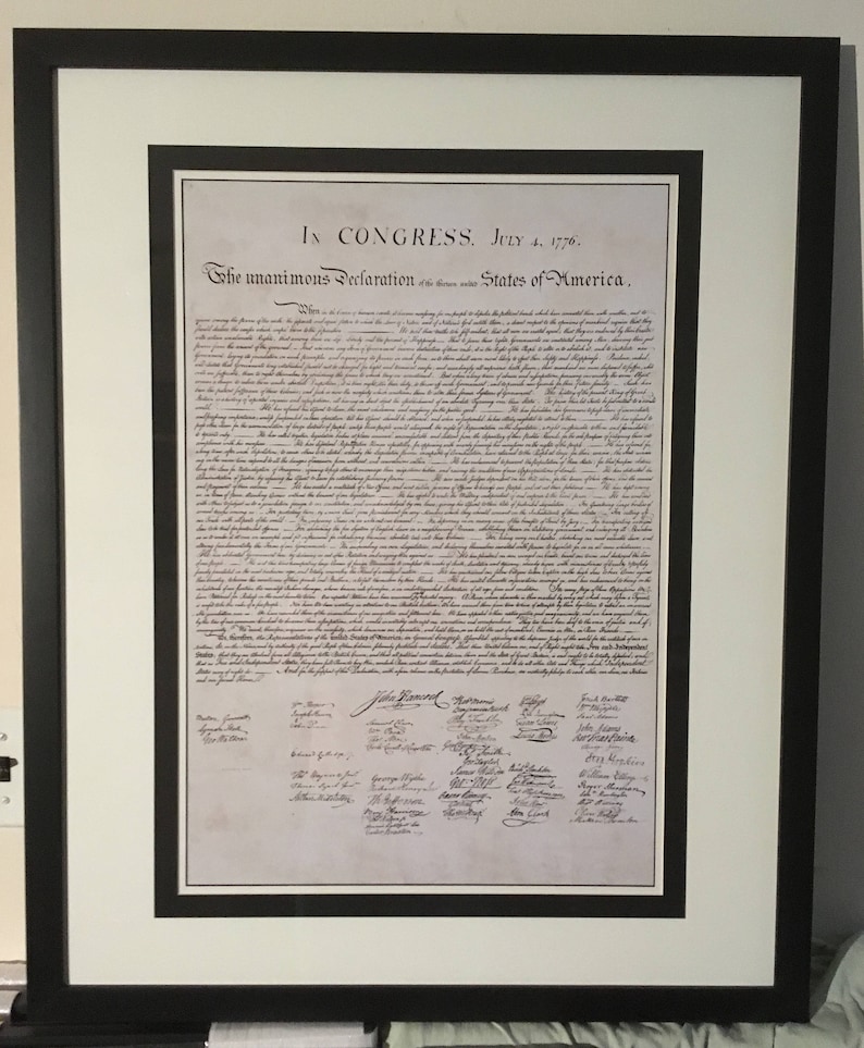 declaration of independence, historic document, 1776, american history, history, founding fathers, john hancock, vintage reproduction, image 1