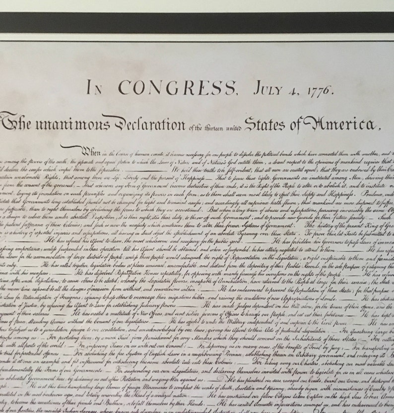 declaration of independence, historic document, 1776, american history, history, founding fathers, john hancock, vintage reproduction, image 2