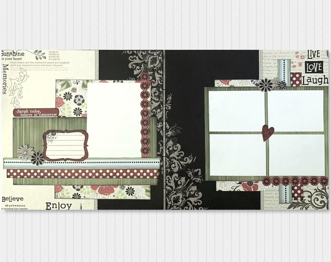 Enjoy 12x12 Premade Scrapbook Pages Layout or Kit - Etsy