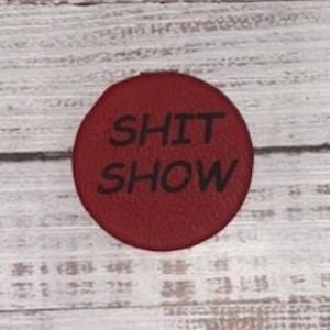 faux red leather shitshow supervisor pocket mirrors for women, white elephant gifts funny compact mirror for daughter in law Christmas gifts
