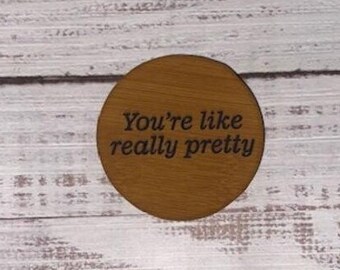 you're like really pretty brown pocket mirror for mom, compact mirror for purse magnified, stocking stuffers for movie lovers, millennial