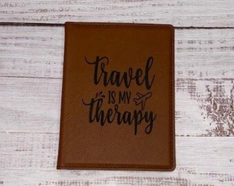 travel is always a good idea passport cover for men, faux brown leather passport holder for him, semester at sea study abroad gift, 3 year