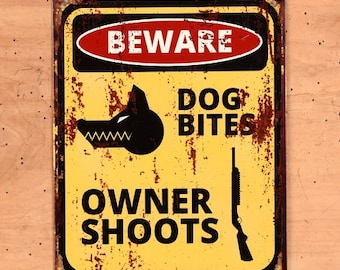 beware of owner beware of dog sign metal, funny no soliciting sign for door, stocking stuffers for husband Christmas gifts for stepdad, 2A