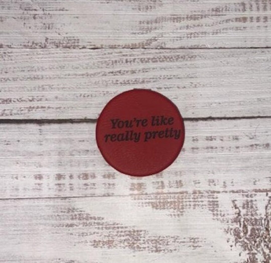 Aux Red Leather Youre Like Really Pretty Cute Pocket Mirrors for Women