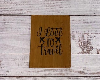 bamboo I love to travel passport