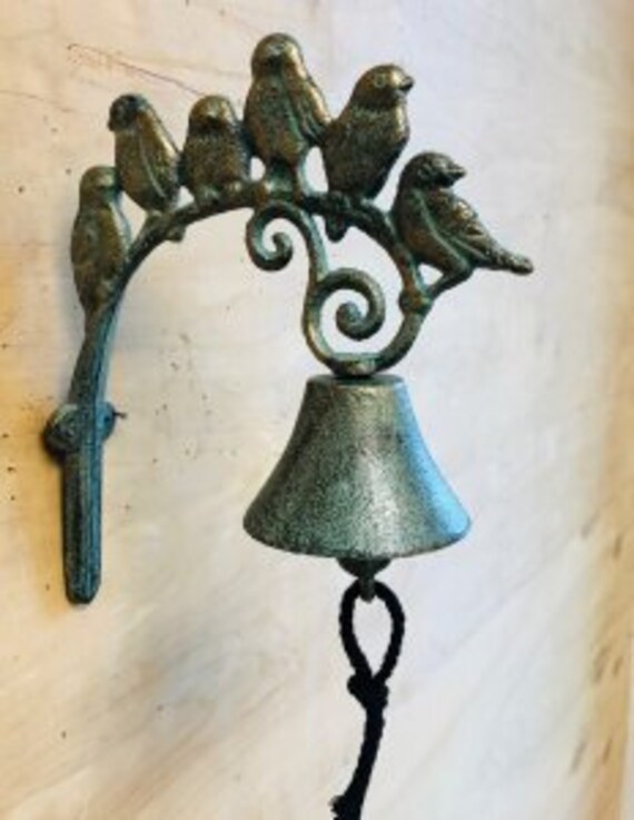 Cast Iron Outdoor Hanging Bell Bird Bell Garden Decorations Etsy