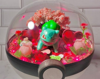 Bulbasaur Valentines Day Terrarium / Pokemoncards / Valentine's Day / Gifts for Him / Pokemoncards Custom / Anime Gifts / Vday Gifts