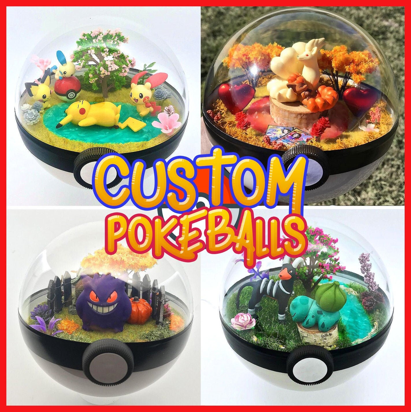 Custom Pokemon Terrarium - Please Message us First - Pokeball Terrari…