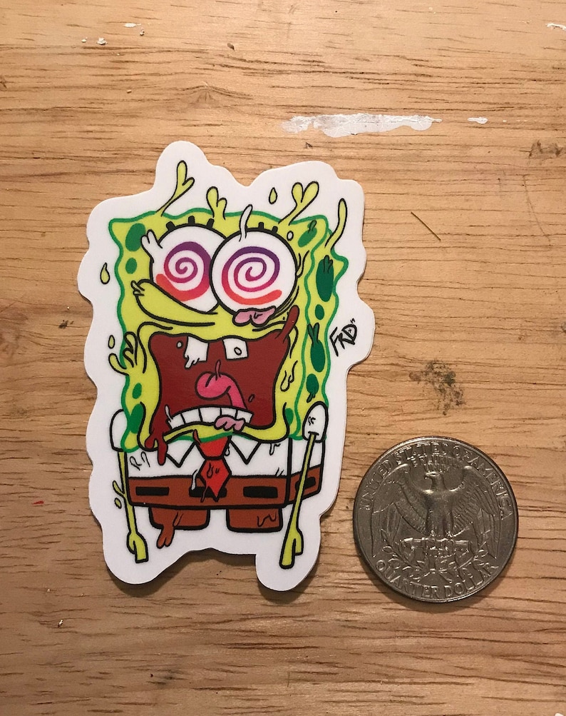 Spongebob Drip Stickers for Hydroflask Stickers Laptop Etsy