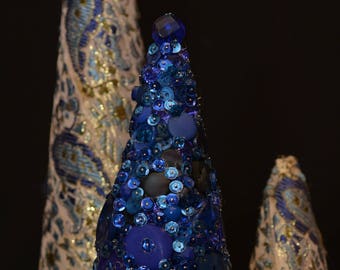 Glittering Sapphire Blue Mini Tree