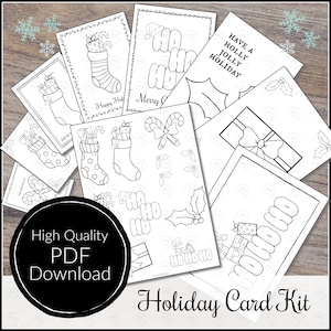 Weihnachtskarten Collage Kit ~ PDF Download