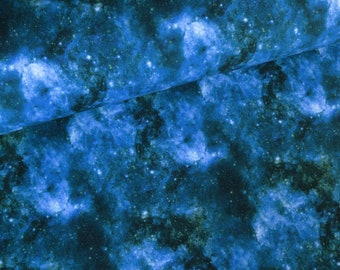 Sweat Galaxy Blue Indigo Space Sky Stars High Quality Sold by the Meter Half Meter Galaxy Modern