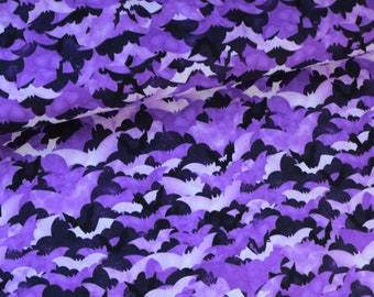 Webware Bat Bat Swarm Purple Purple Half Meter Camouflage Sewing Premium US Cotton Fabric Embroidery Gothic Theme Hobby Gothic Flez