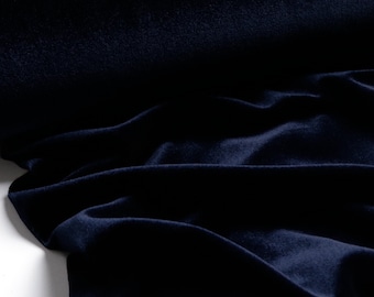 Stretch velvet dark blue half meter