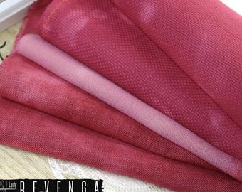 Hand Dyed Fabric "Cloudy" Pink, Cross stitch, Aida, Linen, Belfast, Evenweave, Lugana, Murano, Newcastle, fuchsia, Lea Revenga, 32ct, 25ct