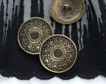 6x button metal old brass ornaments Celtic silver 24 mm bag knot motif patchwork fashion Middle Ages