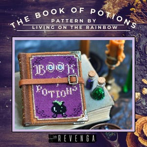 Paquete de adornos para el libro POTIONS de LivingOnTheRainbow Cross Stitch Cottage Core Halloween Magical 3D