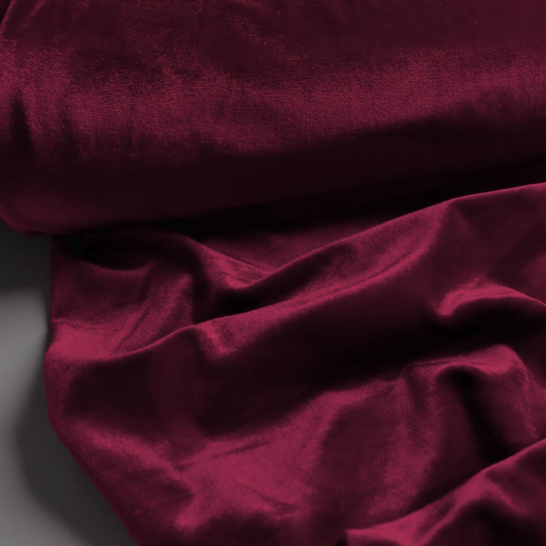 Stretch Velvet Wine Red - Half Meter Velvet Jersey Half Meter - Etsy UK